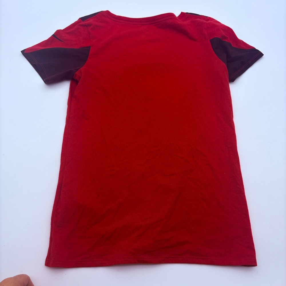 Nike Atlanta Falcons NFL Red Black Colorblock Tri-Blend T-Shirt Womens Small - Picture 6 of 8